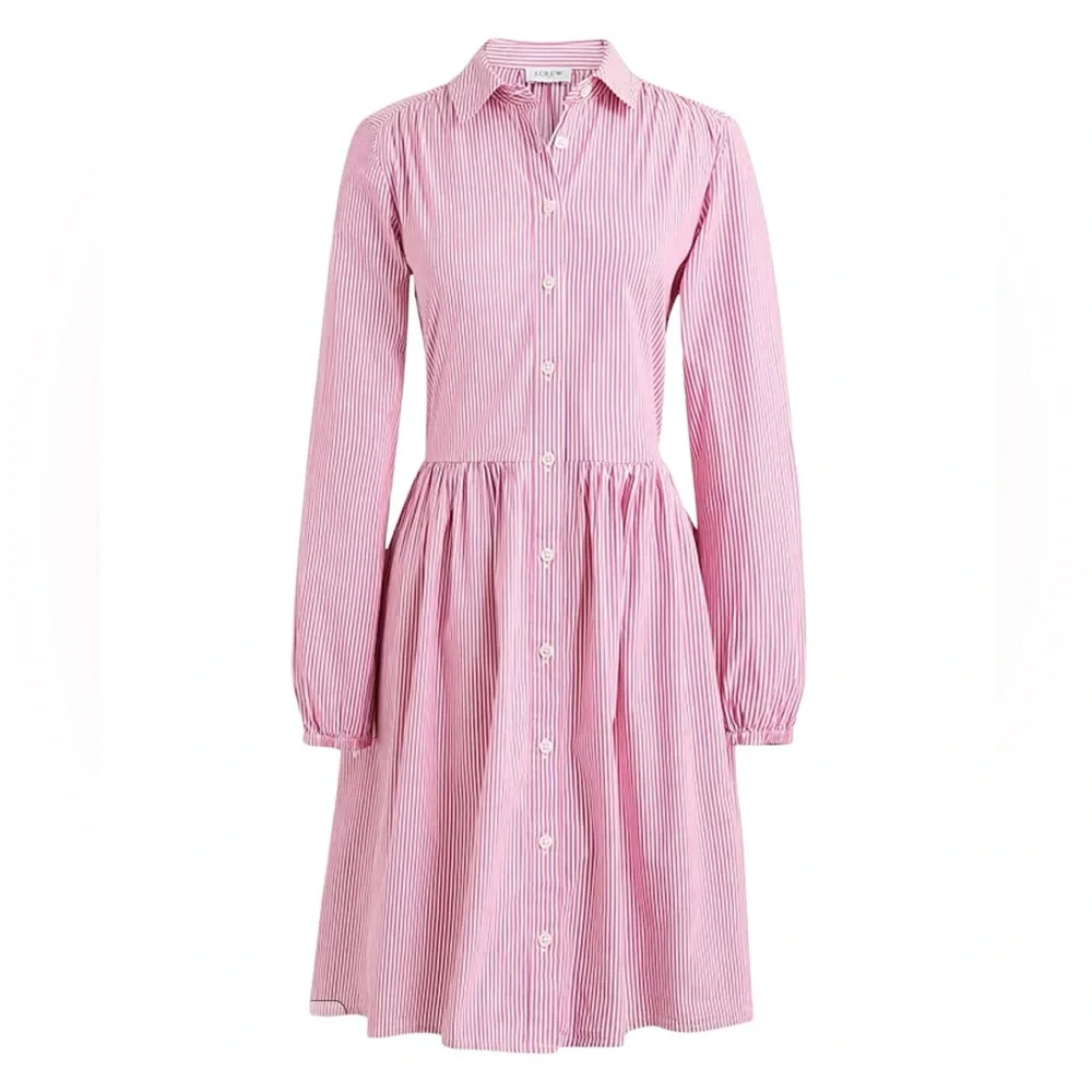 J.Crew Collared Mini Shirtdress in Soft Azalea Ivory - Picture 1 of 8